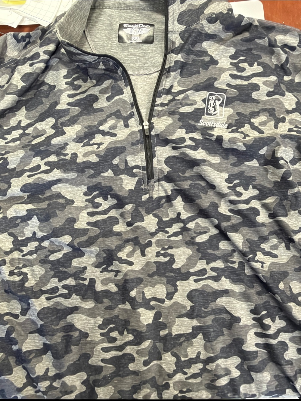 TPC Scottsdale Quarter-Zip Camo Pullover - Gray/Black